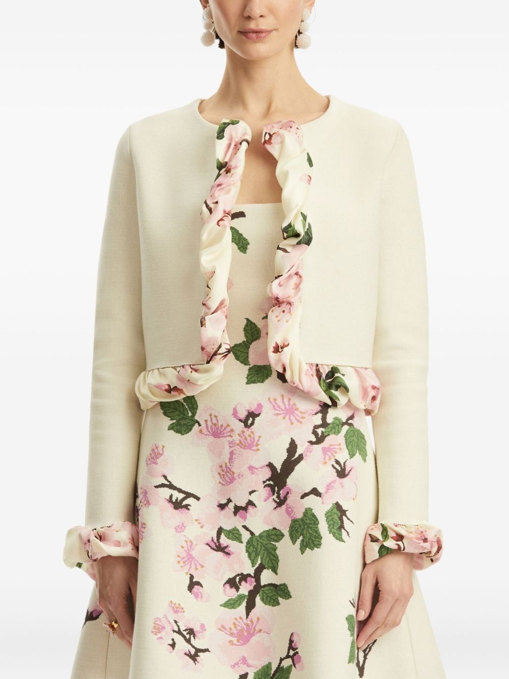 printed-trim jacket - 2