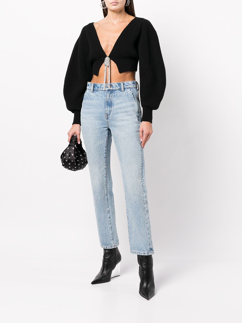 V-neck cropped cardigan - 2
