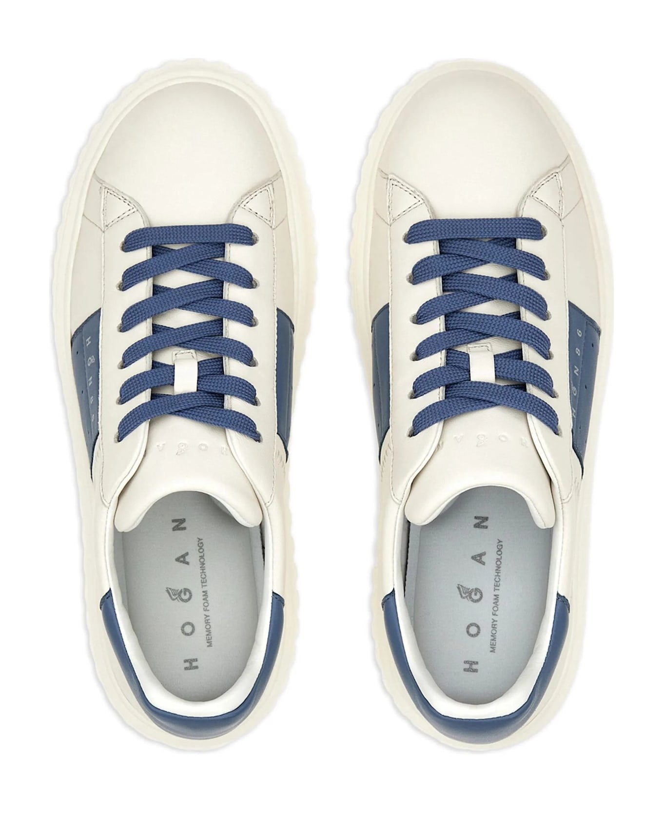 'h Stripes' Ivory Leather Sneakers - 4