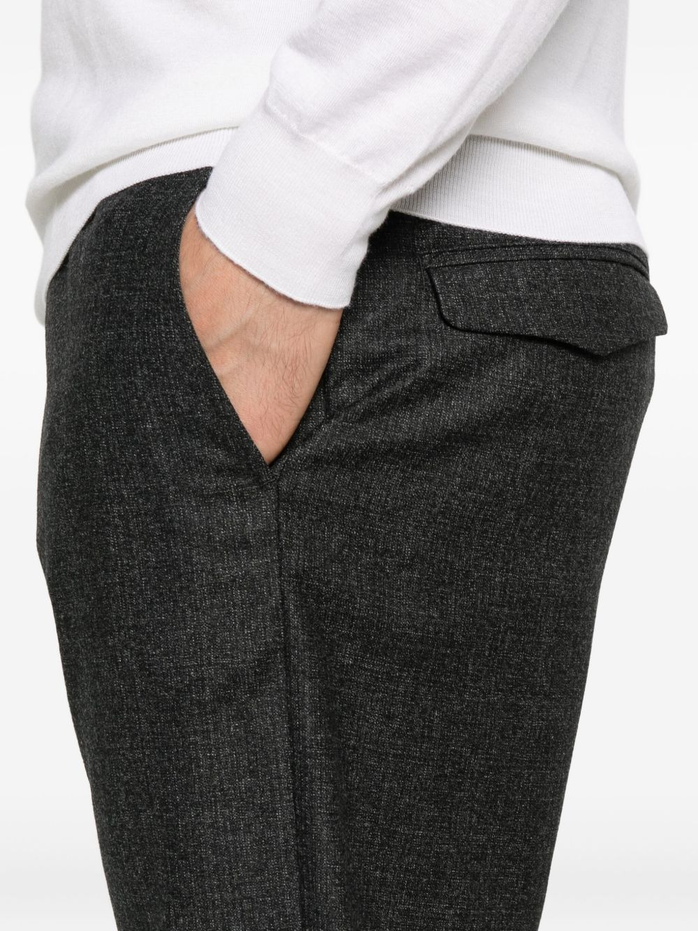 elastic-waistband cotton trousers - 5