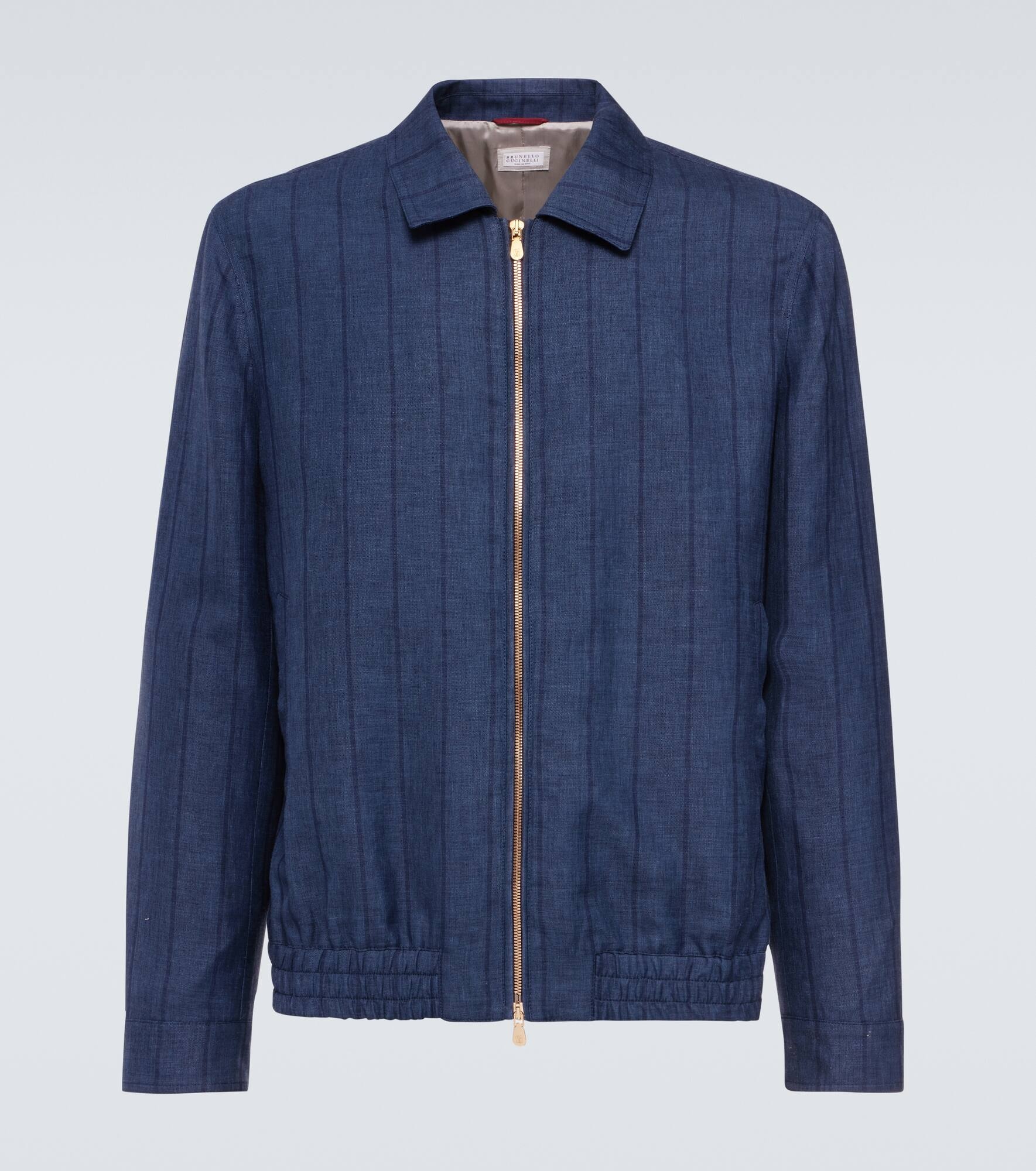 Striped wool blend blouson jacket - 1