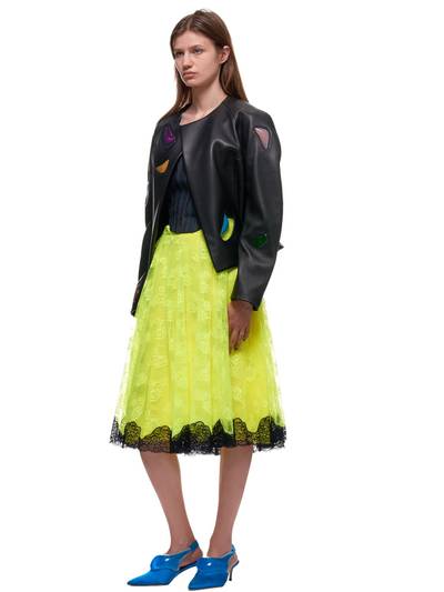 Christopher Kane Chantilly Lace Neon Midi Skirt outlook