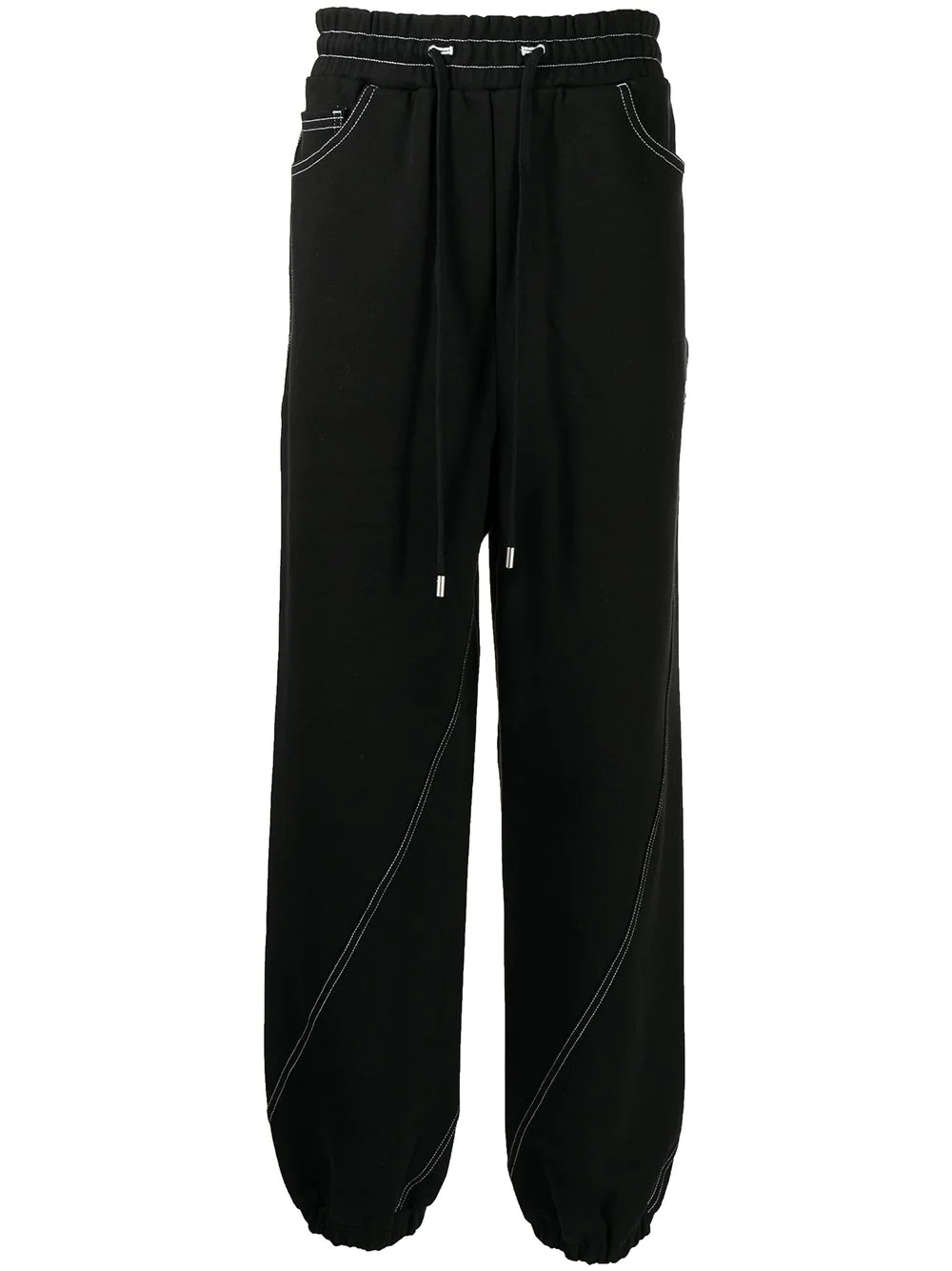 contrast-stitching track pants - 1