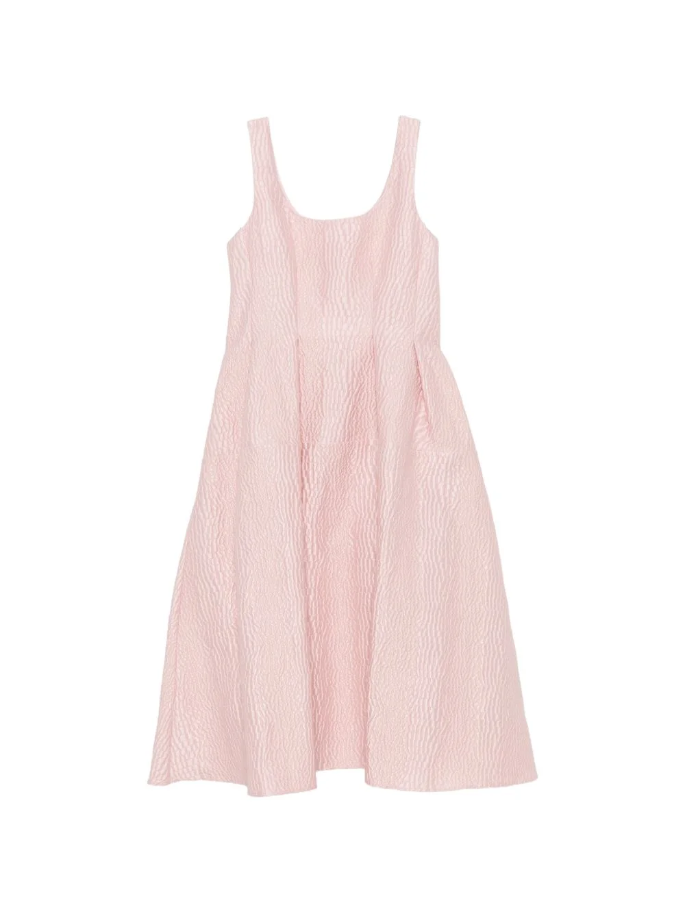 croc-effect sleeveless midi dress - 1