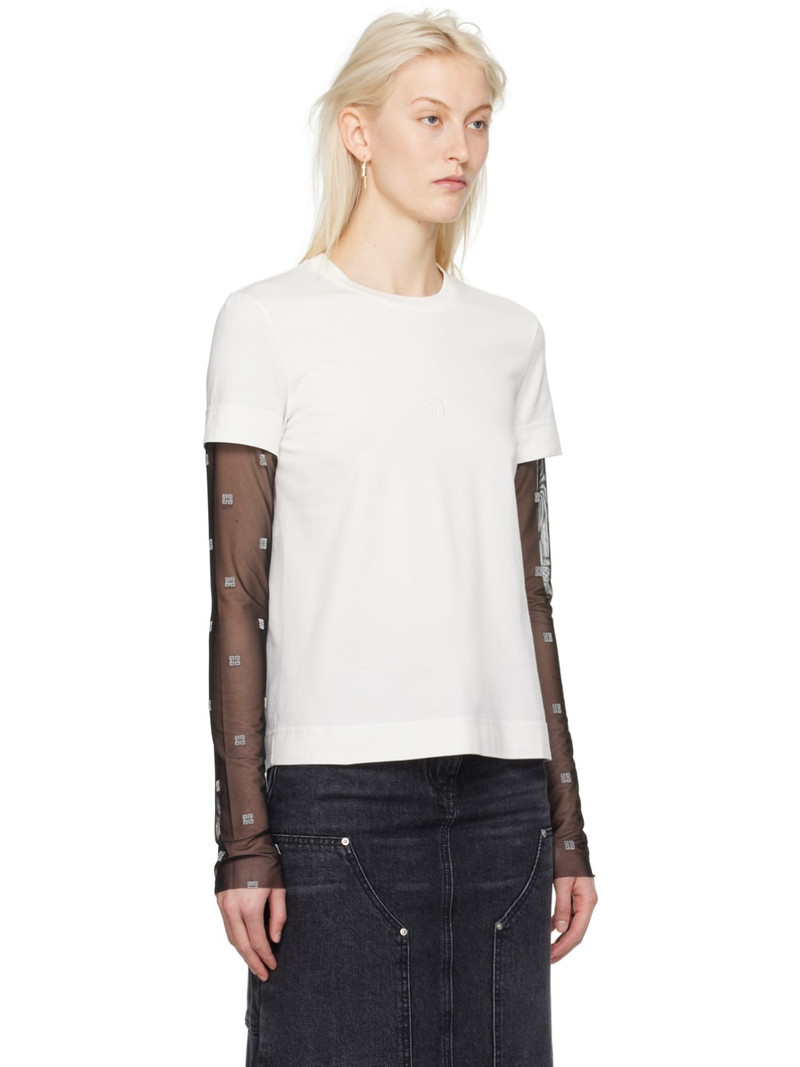 White & Black Layered Long Sleeve T-Shirt 2