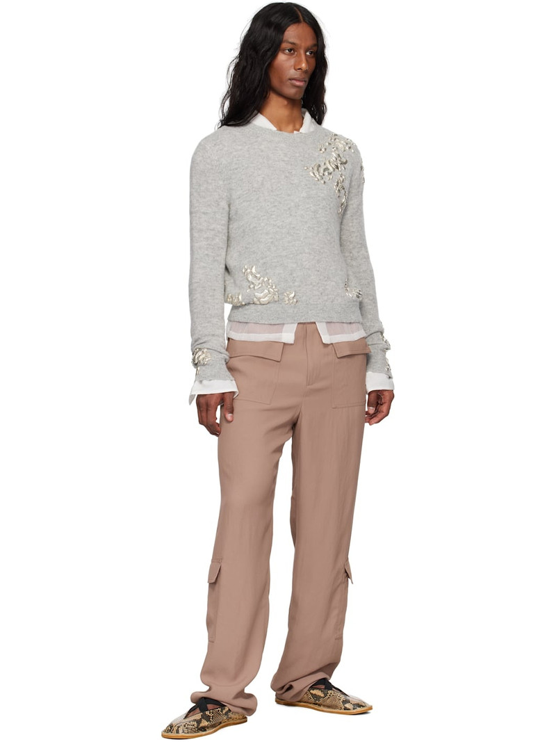 Dries Van Noten Pink Twill Cargo Pants outlook