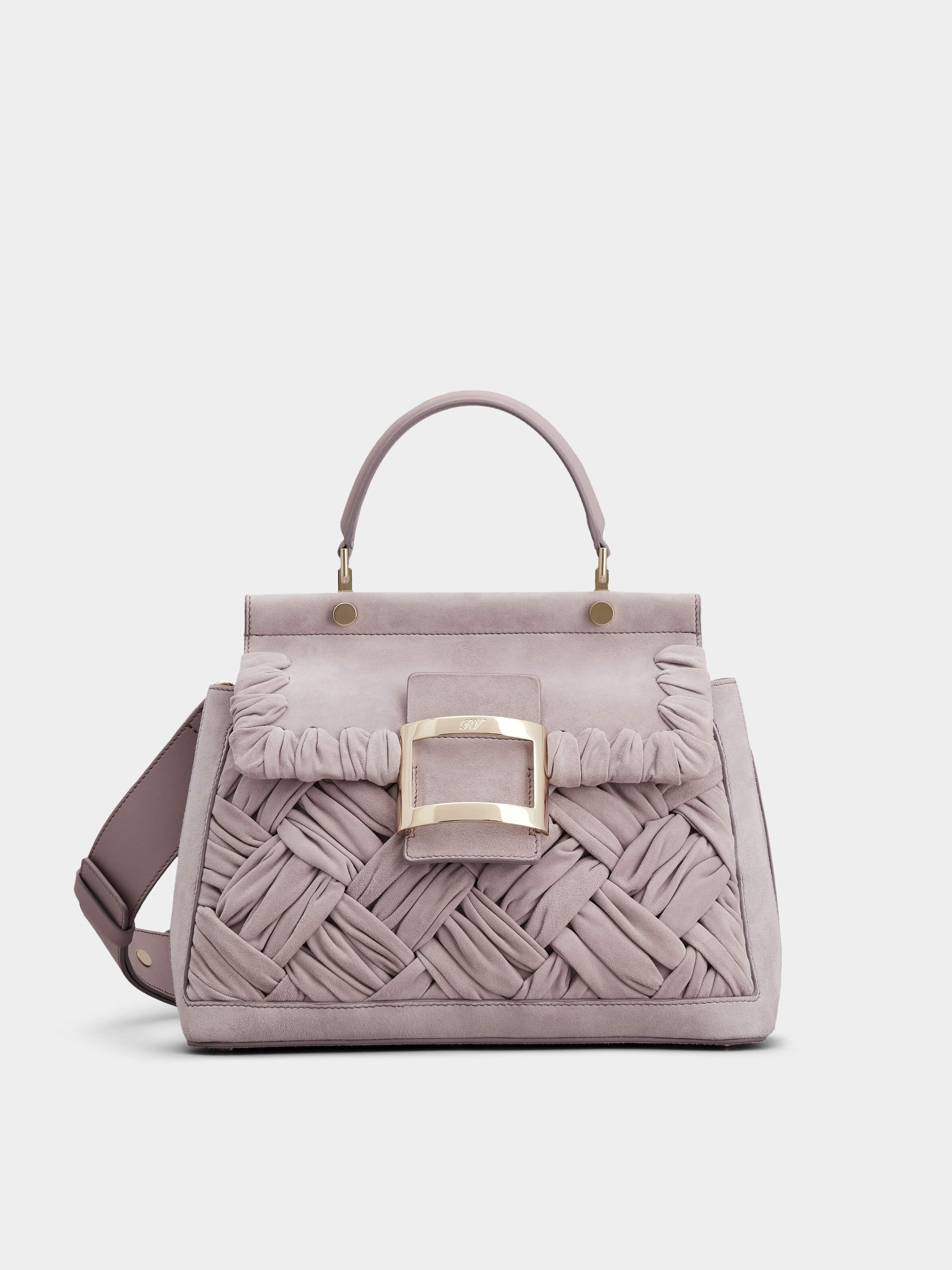 Viv' Cabas Foulard Metal Buckle Bag in Suede - 1