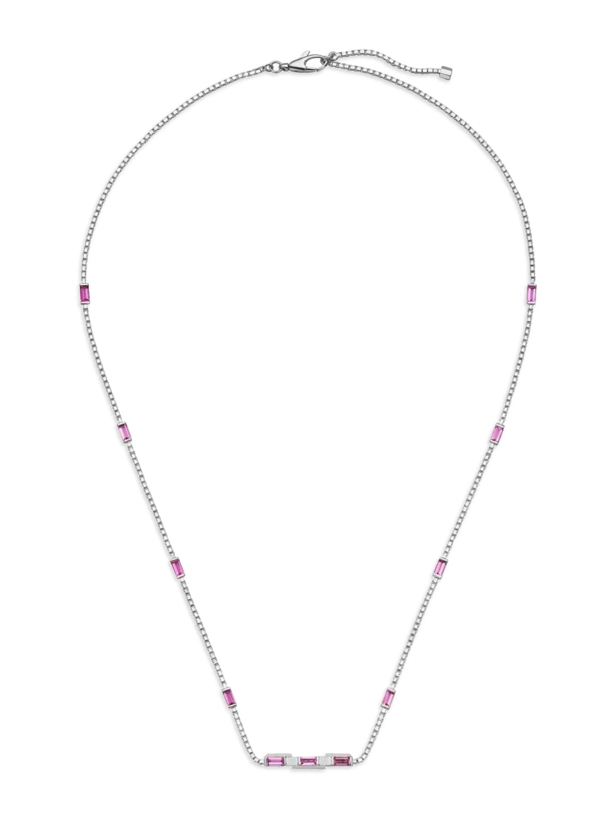 Women's Link To Love 18K White Gold & Rubellite Bar Pendant Necklace - White - 1