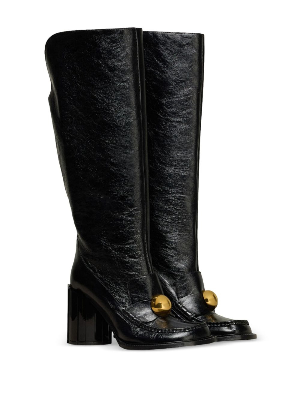 90mm stud-embellished leather knee-high boots - 2