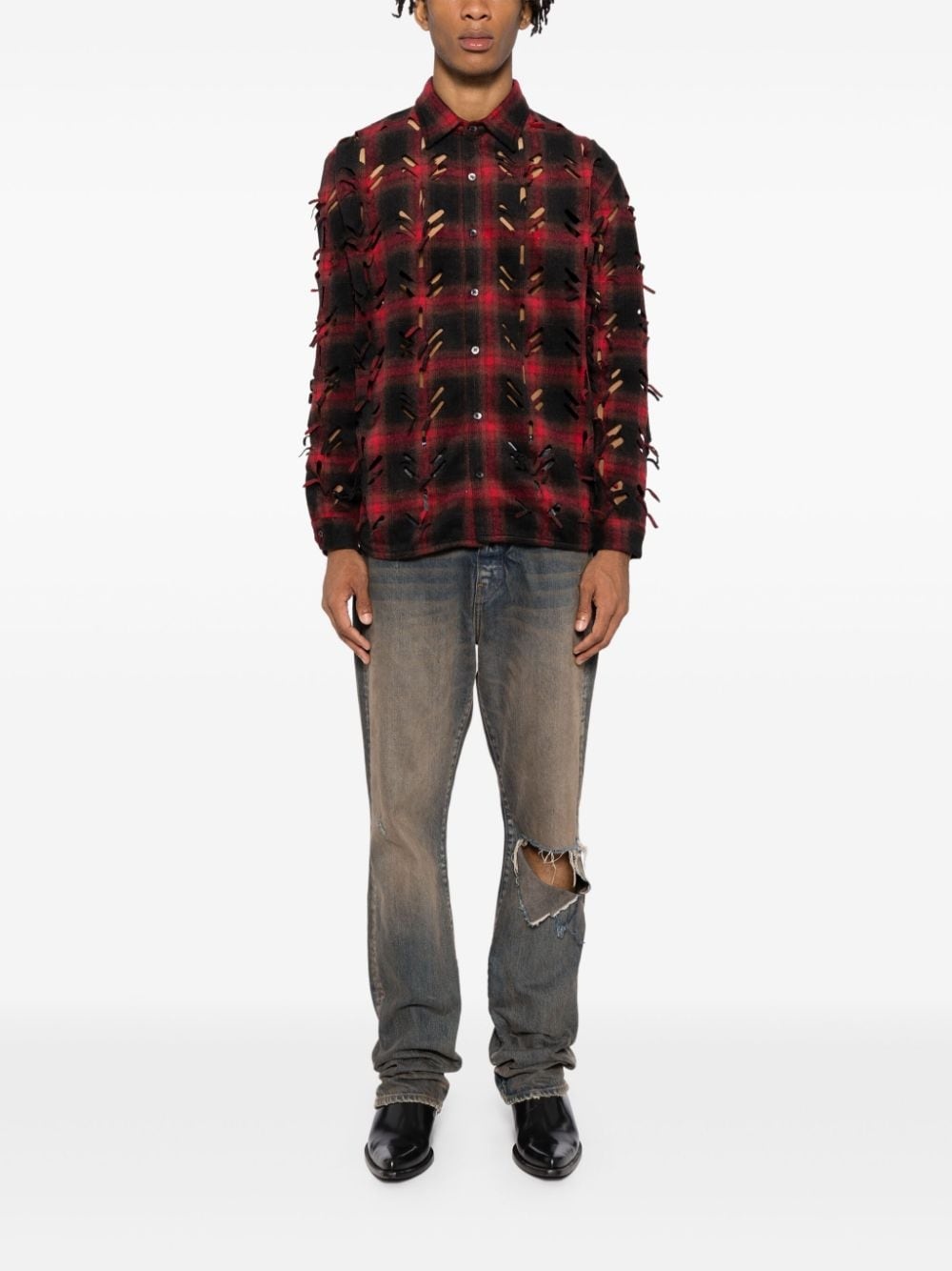 laser-slashed shirt - 2
