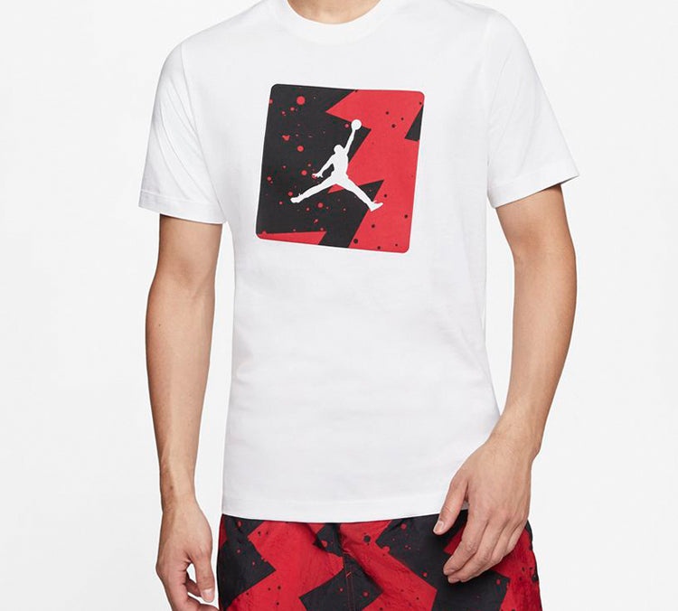 Air Jordan Poolside Chest Printing Short Sleeve White CJ6245-100 - 4