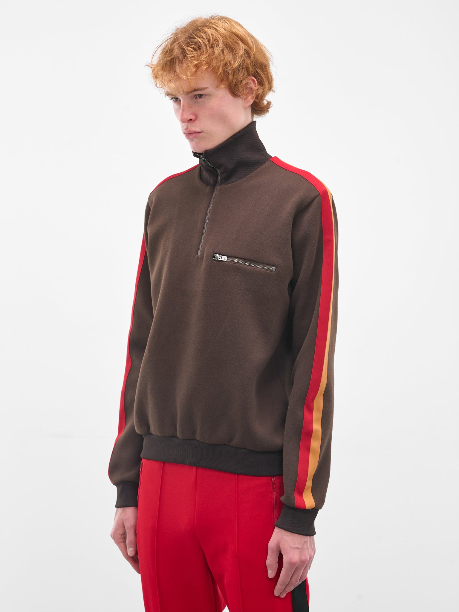Striped Turtlneck Zip Sweater - 2