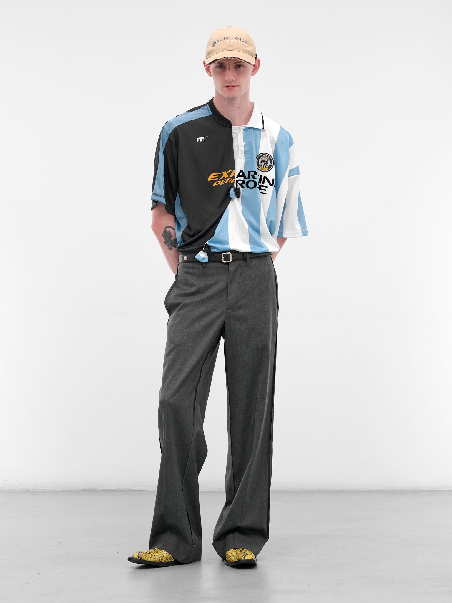 Blue Reconstructed Football Jersey - 6