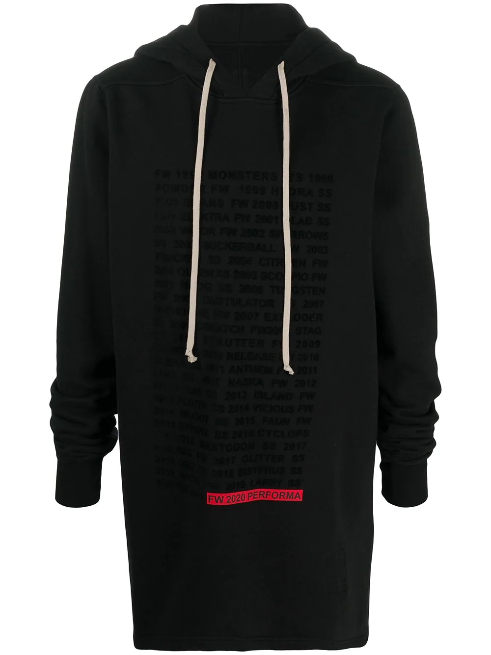 text-print cotton hoodie - 1