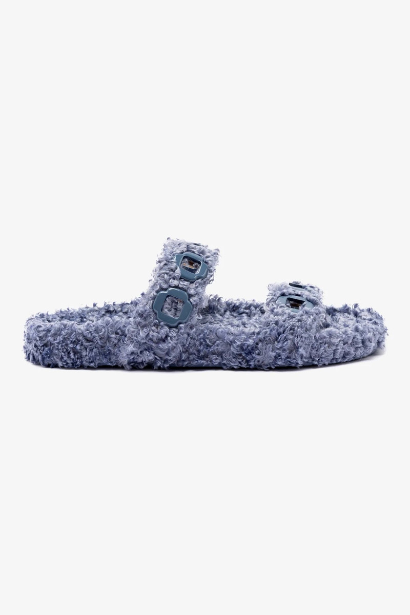 Milan Slide In Blue Faux Fur 1