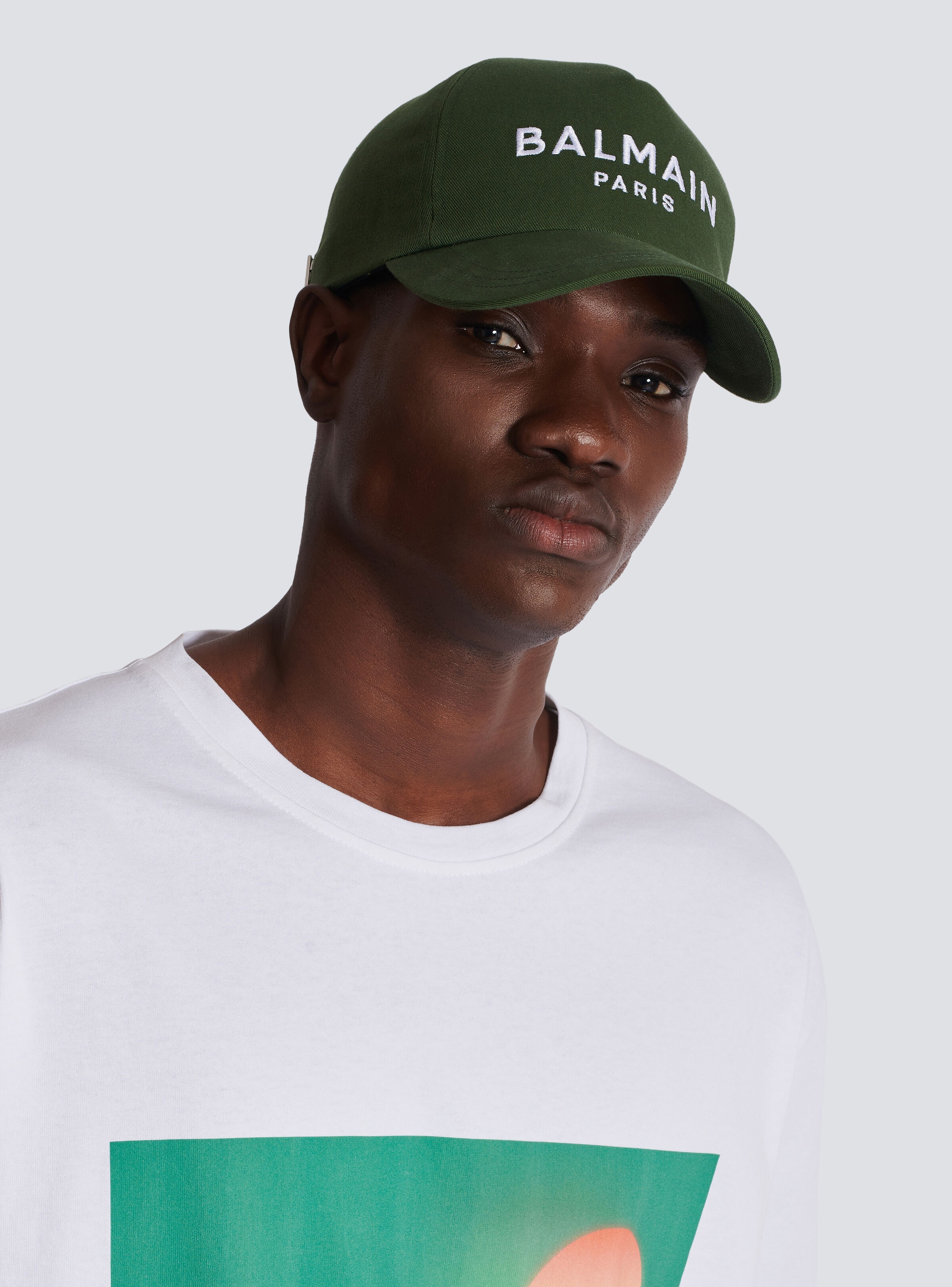 Cotton cap with Balmain Paris embroidery - 6