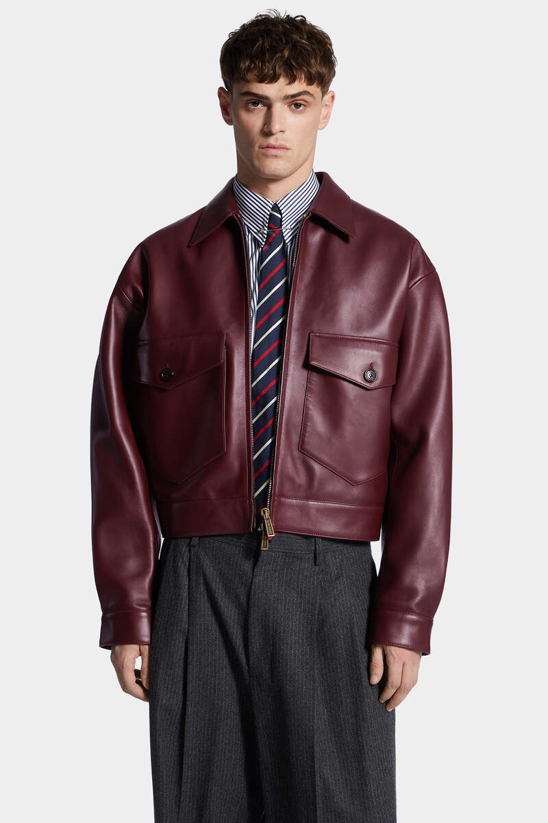 CHIC LEATHER BLOUSON - 3