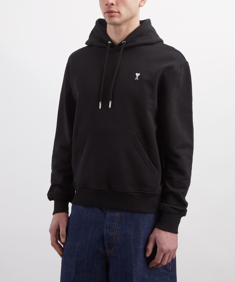 AMI Paris Cotton Contrast Ami de Coeur Hoodie outlook