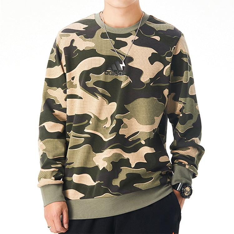 adidas Mh Gfx Camo Camouflage Knit Casual Round Neck Pullover Camouflage GM4472 - 2