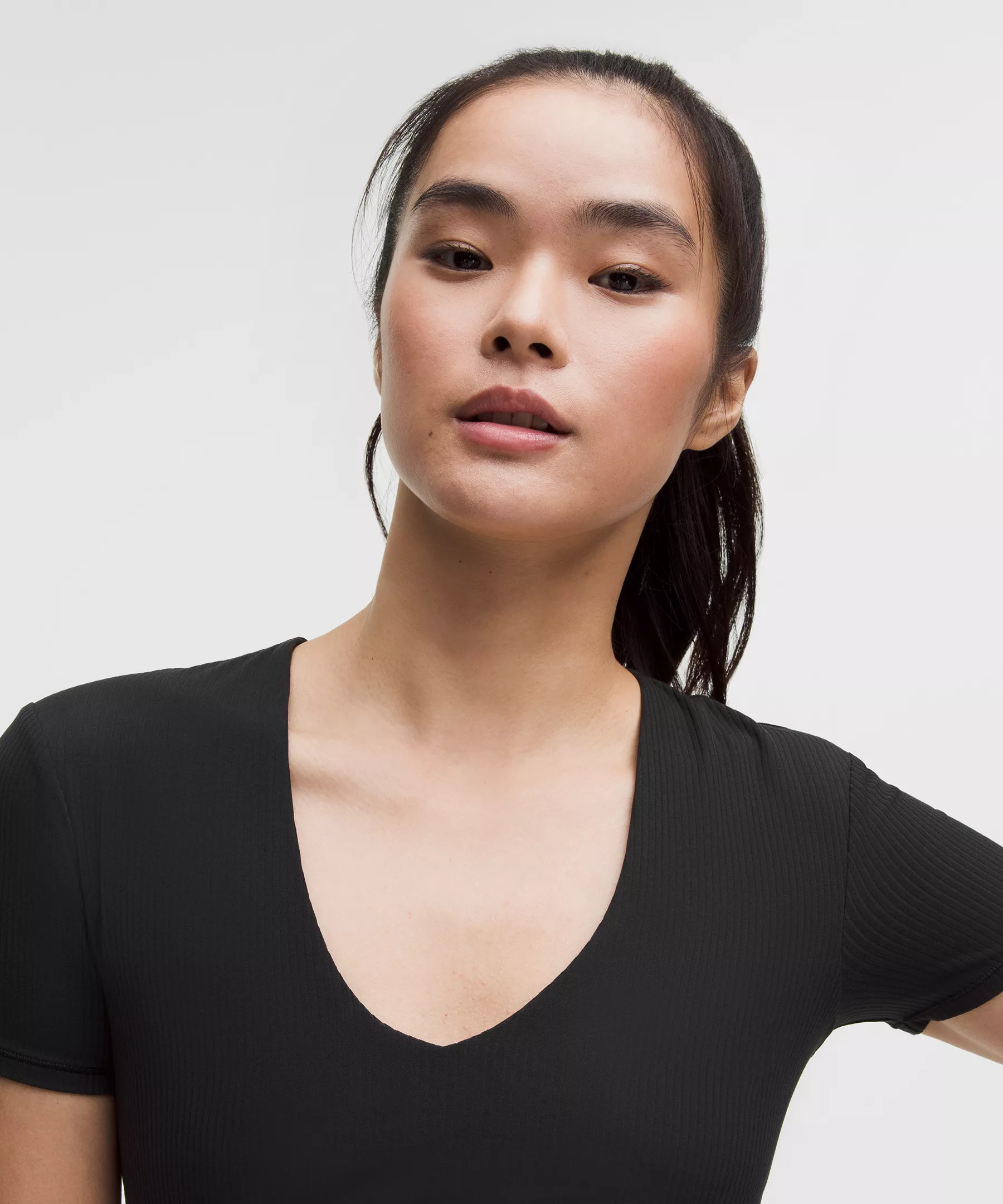 All It Takes Ribbed Nulu V-Neck T-Shirt *B–D Cups - 4