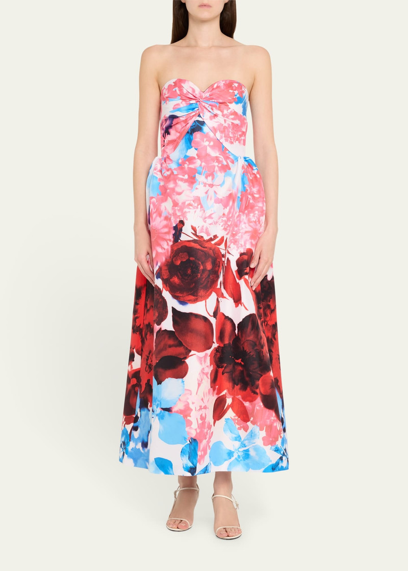 KIKA VARGAS Rose Garden Strapless Taffeta Dress outlook