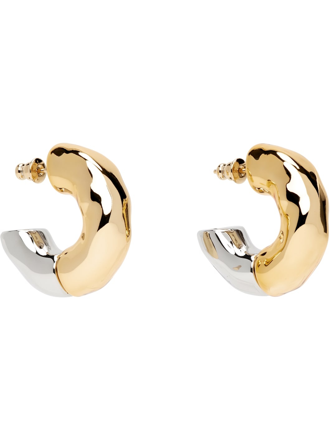 Brass Dune Hoop Earrings - 2