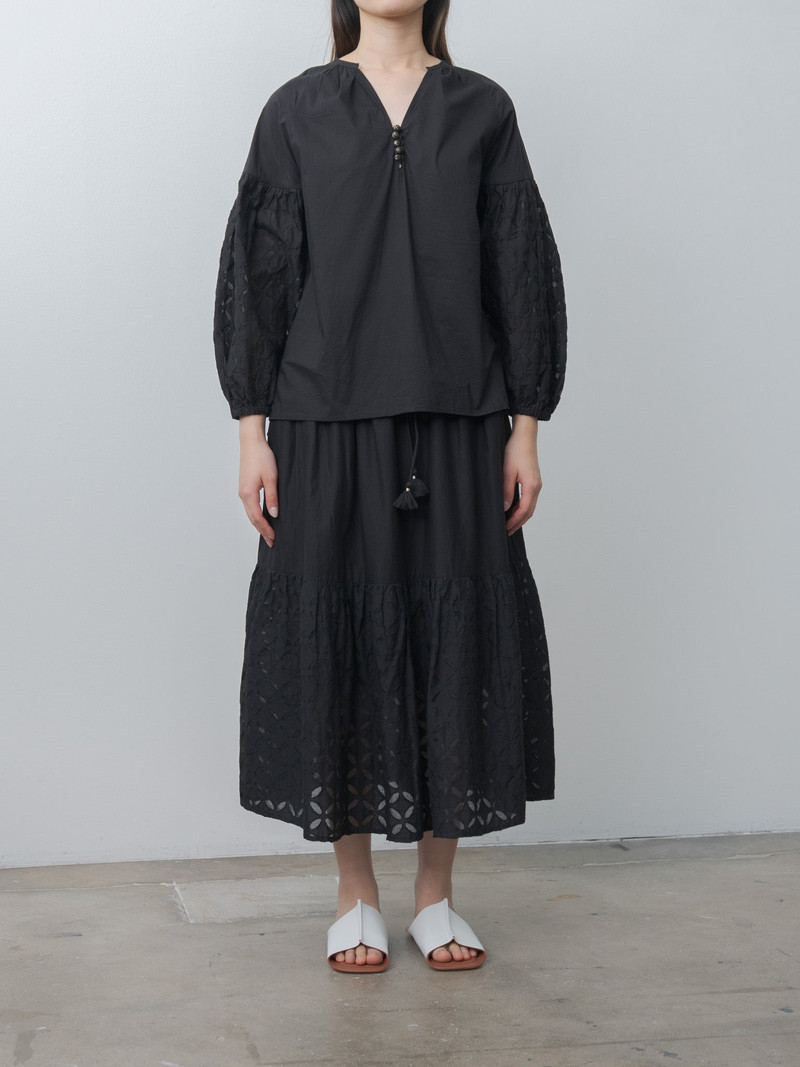 ICHI Antiquités India Reverse Appliqué Skirt - Black outlook