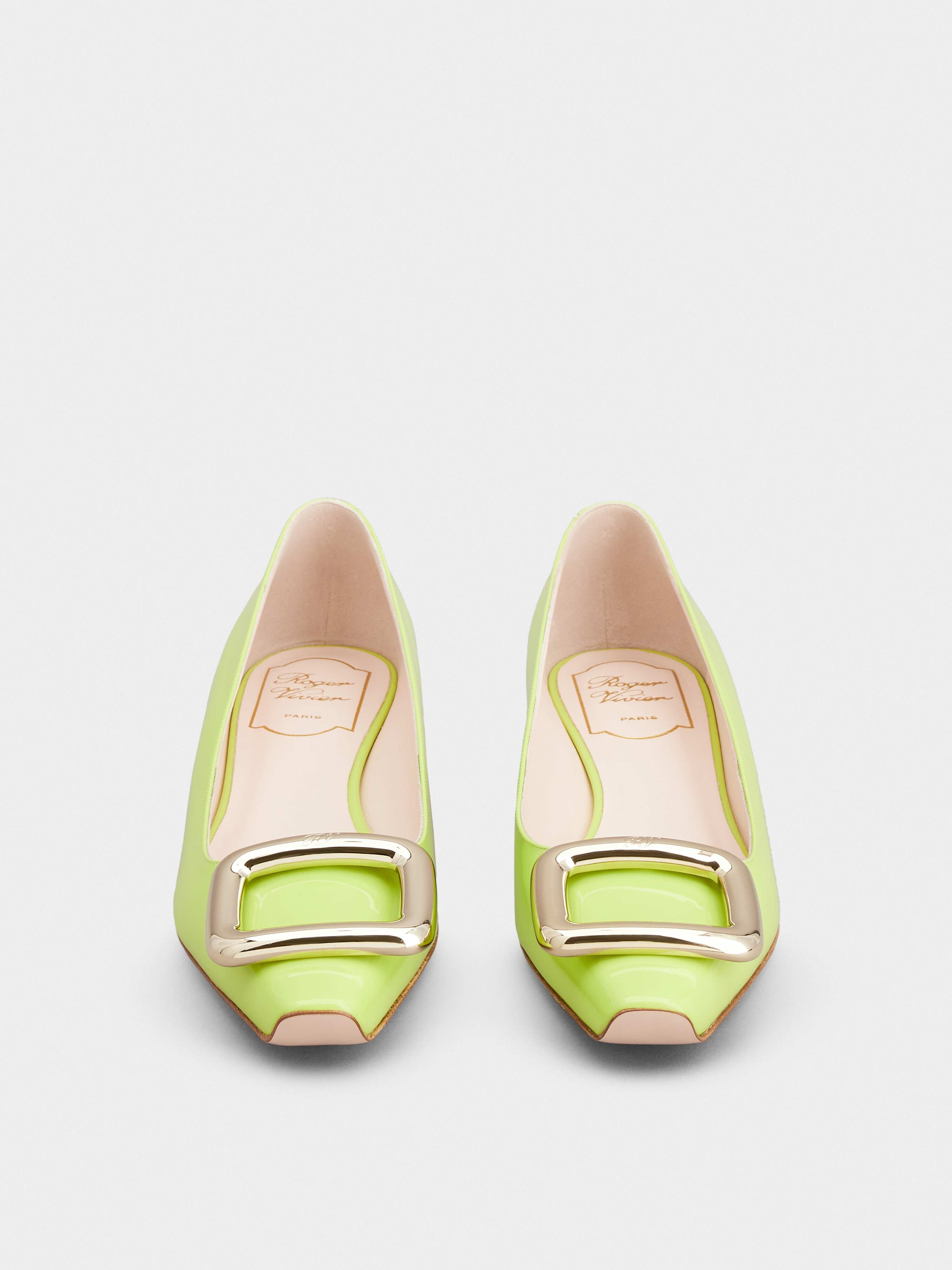 Viv' Choc Metal Buckle Ballerinas in Patent Leather - 7