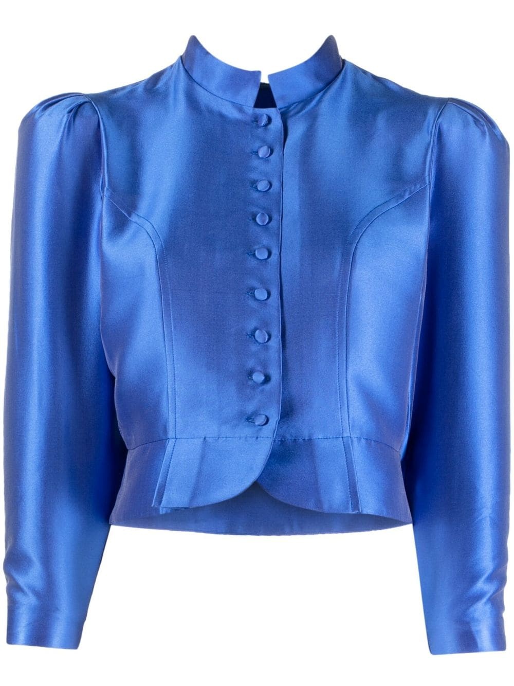 Amoako satin-finish cropped jacket - 1