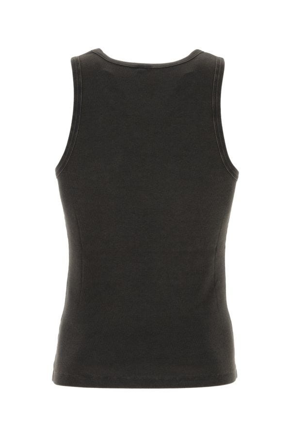 Charcoal stretch cotton tank top - 2