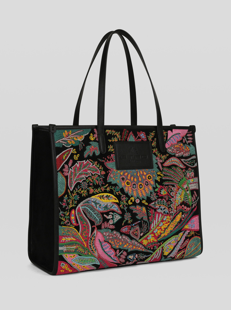 MEDIUM SHOPPING BAG WITH PAISLEY EMBROIDERY 5