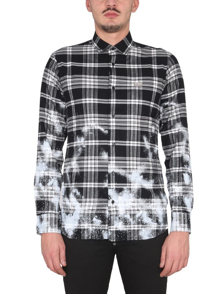 Tシャツ・カットソー PHILIPP PLEIN TARTAN PATTERN SHIRT (AABCMRP1837_PTE003N02) PHILIPP PLEIN PHILIPP PLEIN TARTAN PATTERN SHIRT | baltini