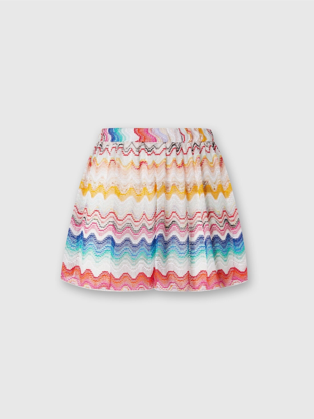 Shorts in perforated viscose blend knit with lurex - 1