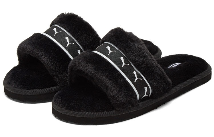 (WMNS) PUMA Fluff Remix Slide 'Black White' 385240-01 - 3