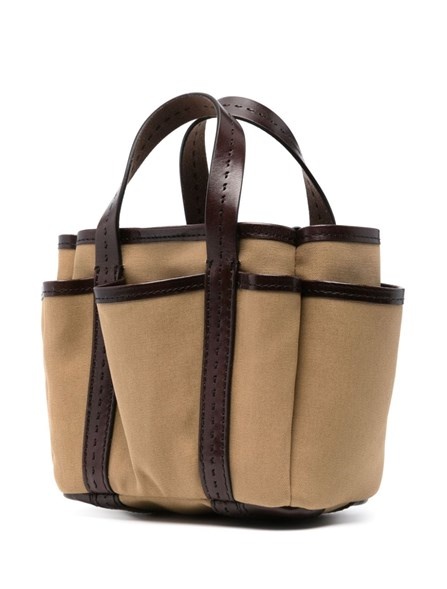 Giardiniera Mini canvas and leather tote bag - 5