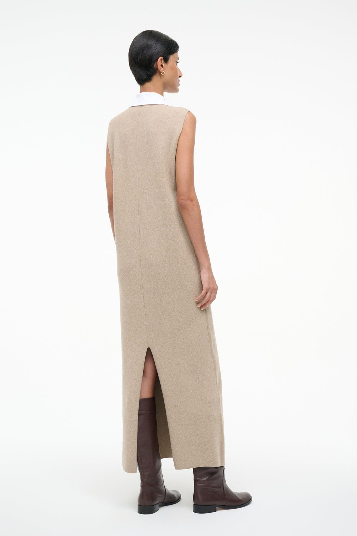 STAUD LESLIE DRESS SAND/WHITE - 3