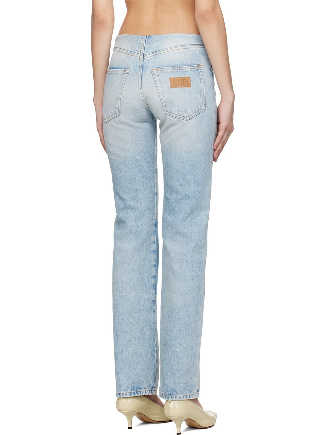 Blue Patchwork Jeans - 3