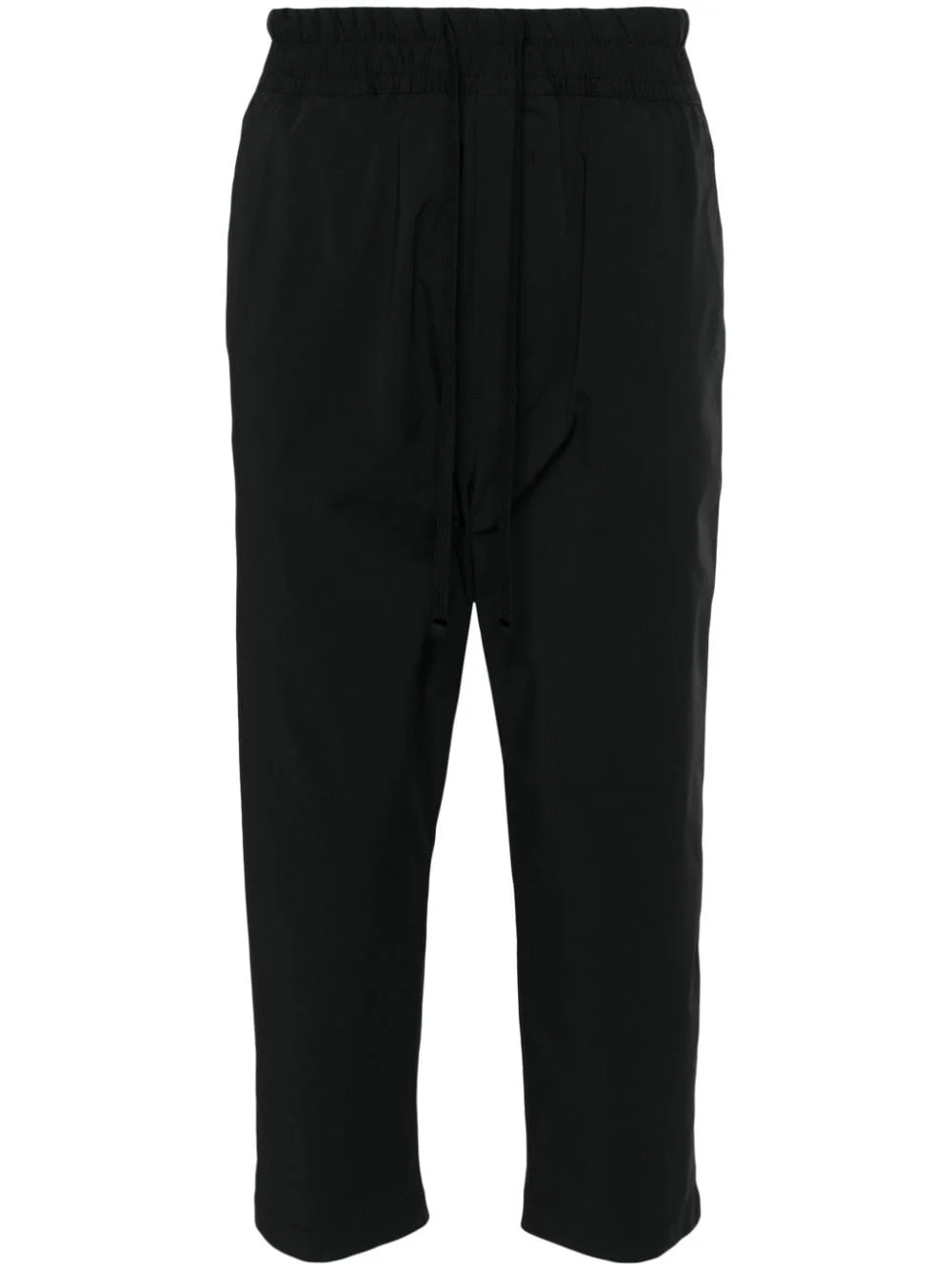 elasticated-waist cropped trousers - 1