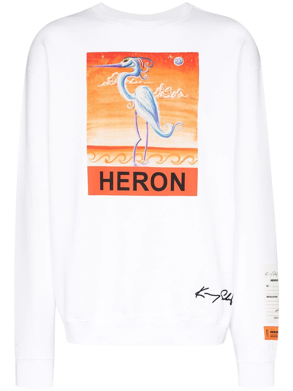 heron print oversized sweatshirt - 1