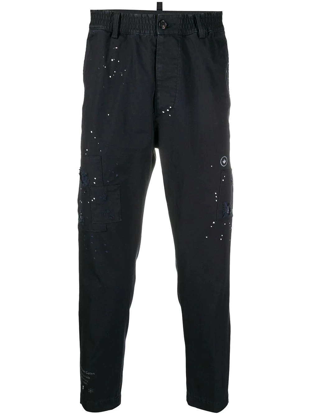 paint-splatter tapered trousers - 1