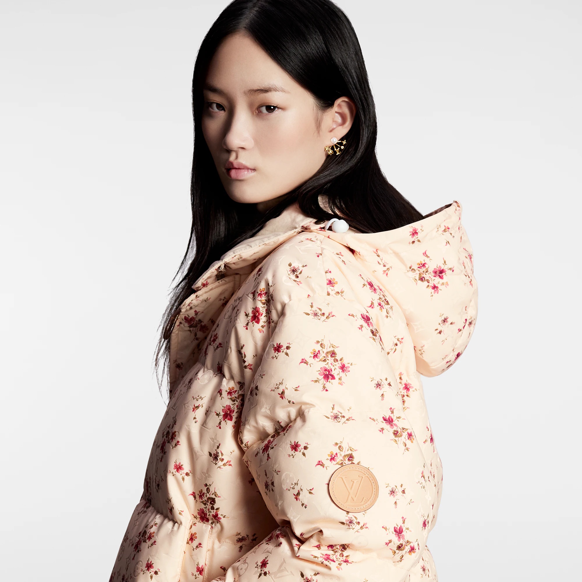 Floral Print Long Puffer Jacket - 2