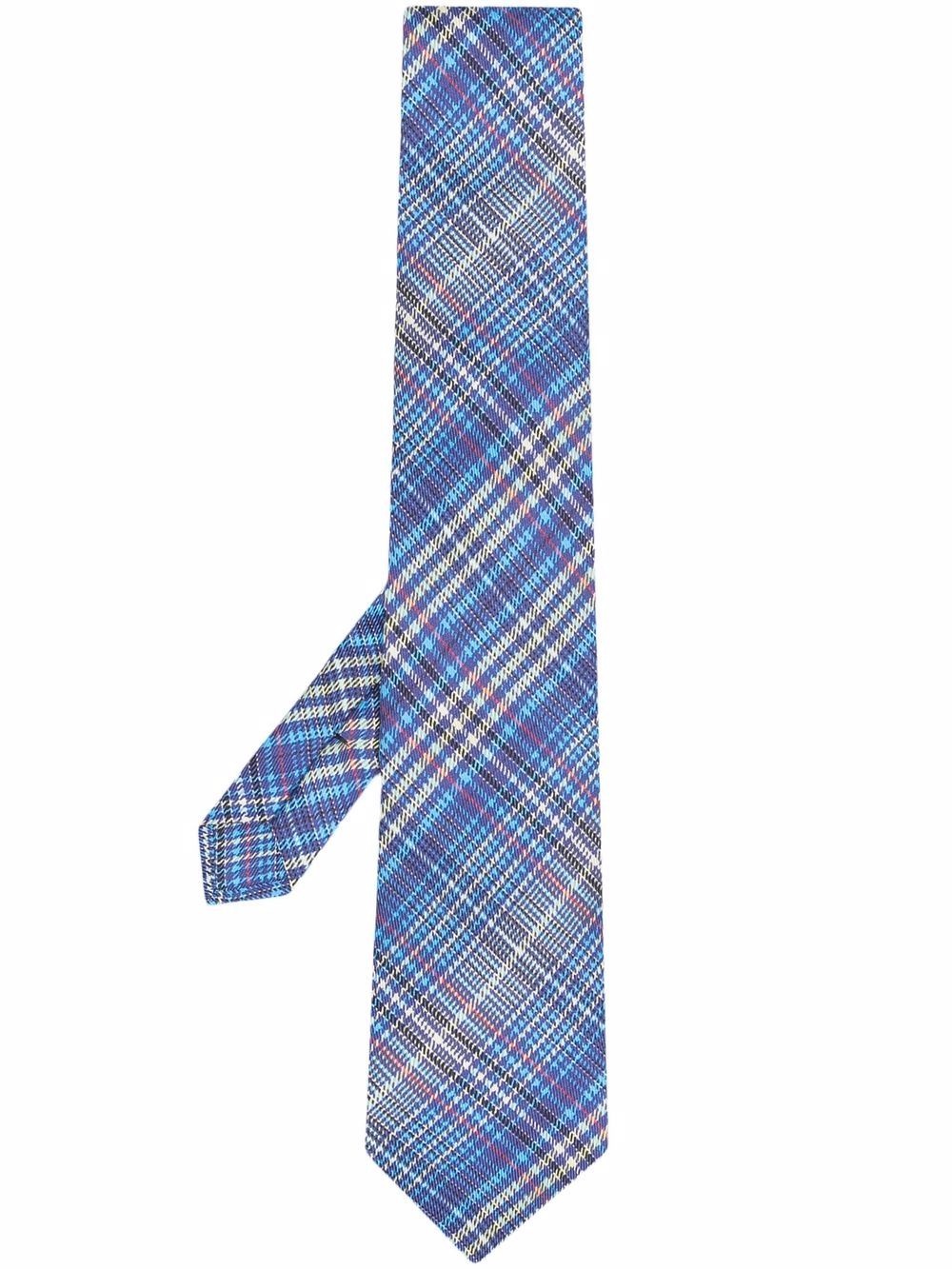 plaid-print tie - 1