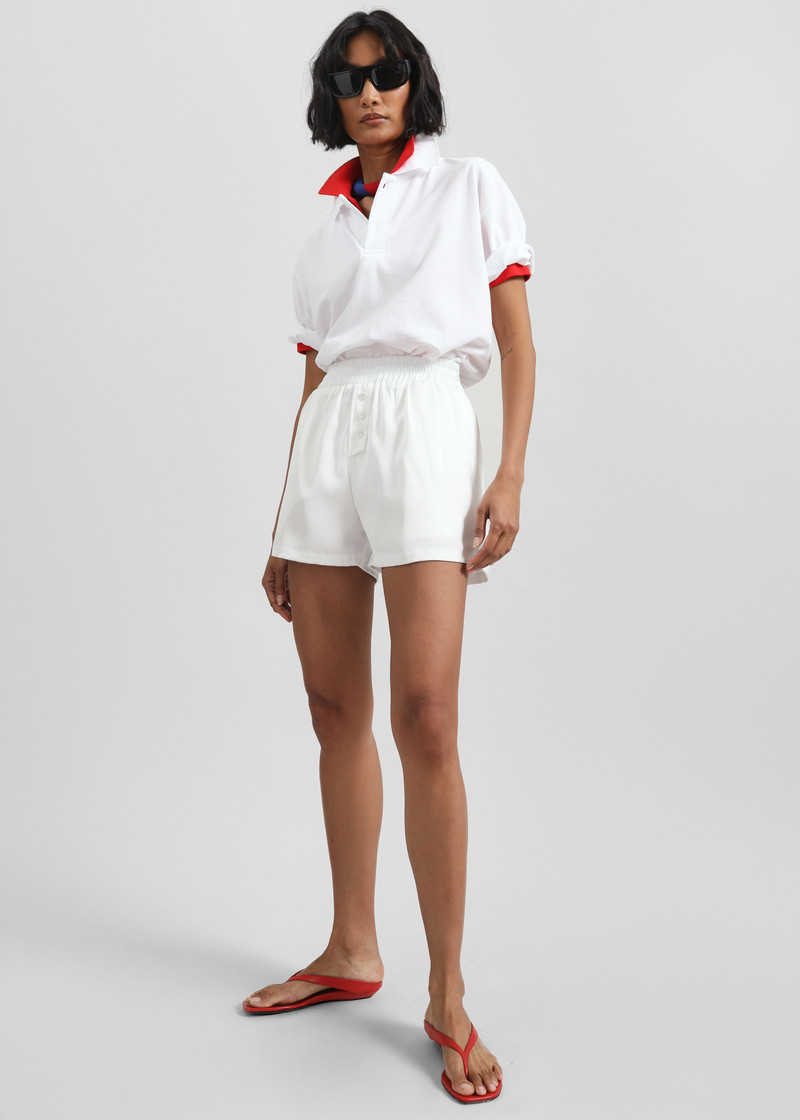 Ilsen Satin Boxer Shorts - White 6