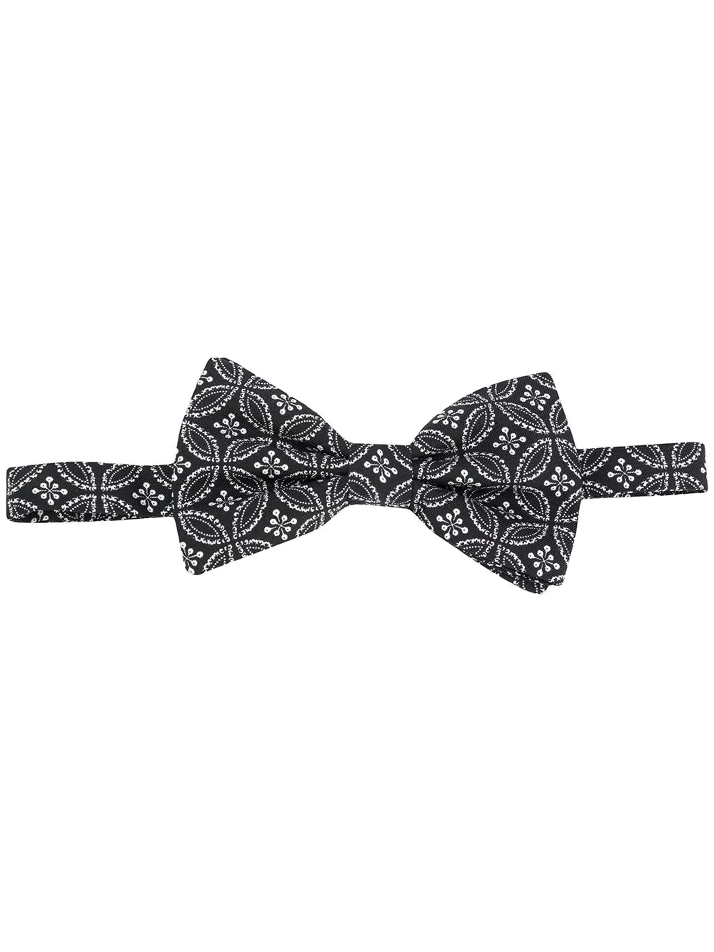 geometric print silk bow tie - 1