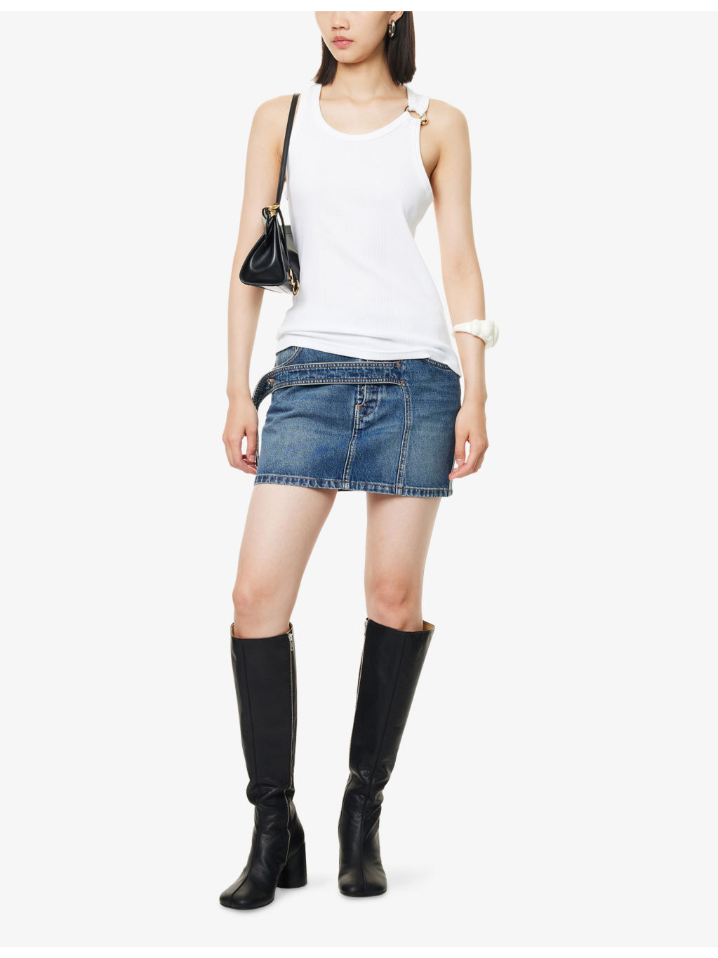 Slim-Fit Logo-Hardware Cotton-Knit Top - 2