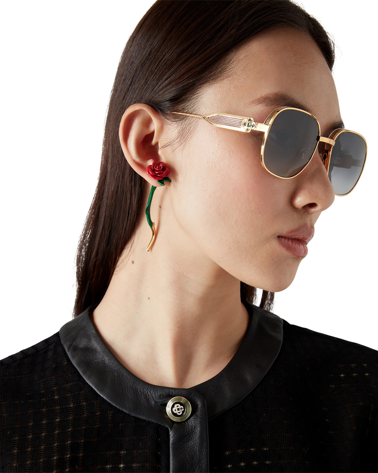 Rose Drop Earrings | Casablanca Paris - 4