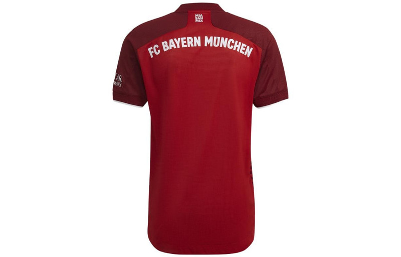 adidas Men's adidas Bayern Munich 21/22 Home Stripe Printing Alphabet Pattern V Neck Short Sleeve Soccer/Fo outlook