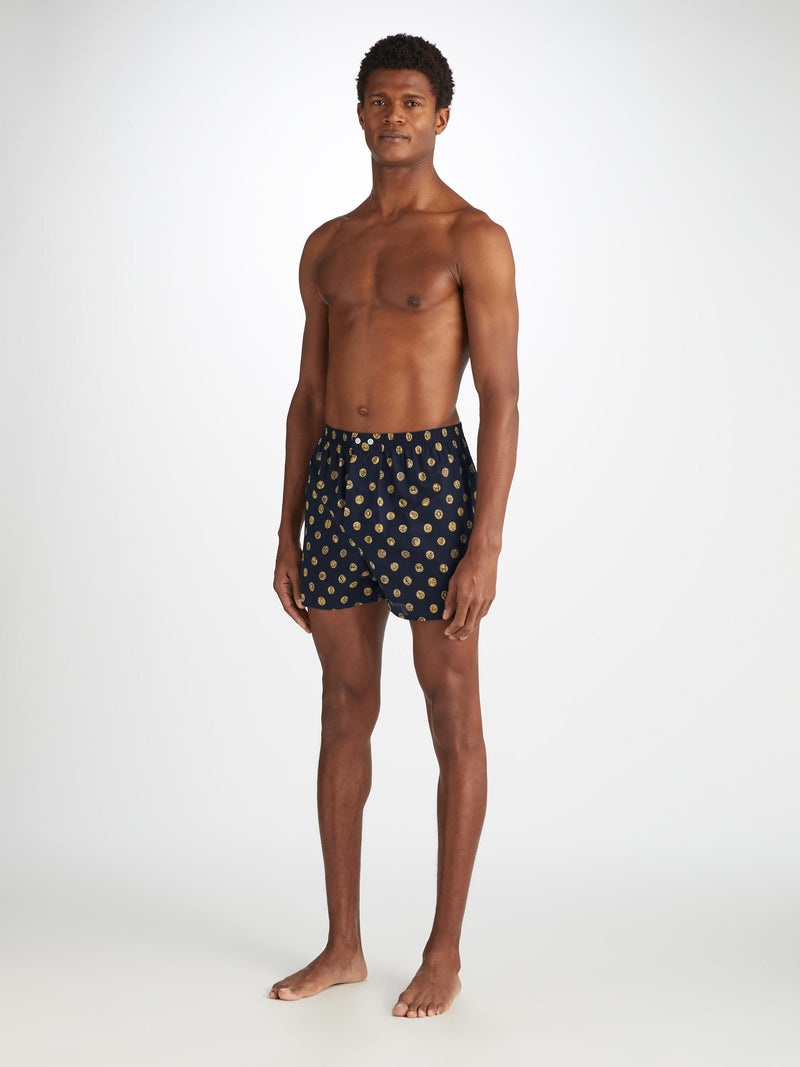 Men's Classic Fit Boxers Ledbury 78 Cotton Batiste Navy - 5
