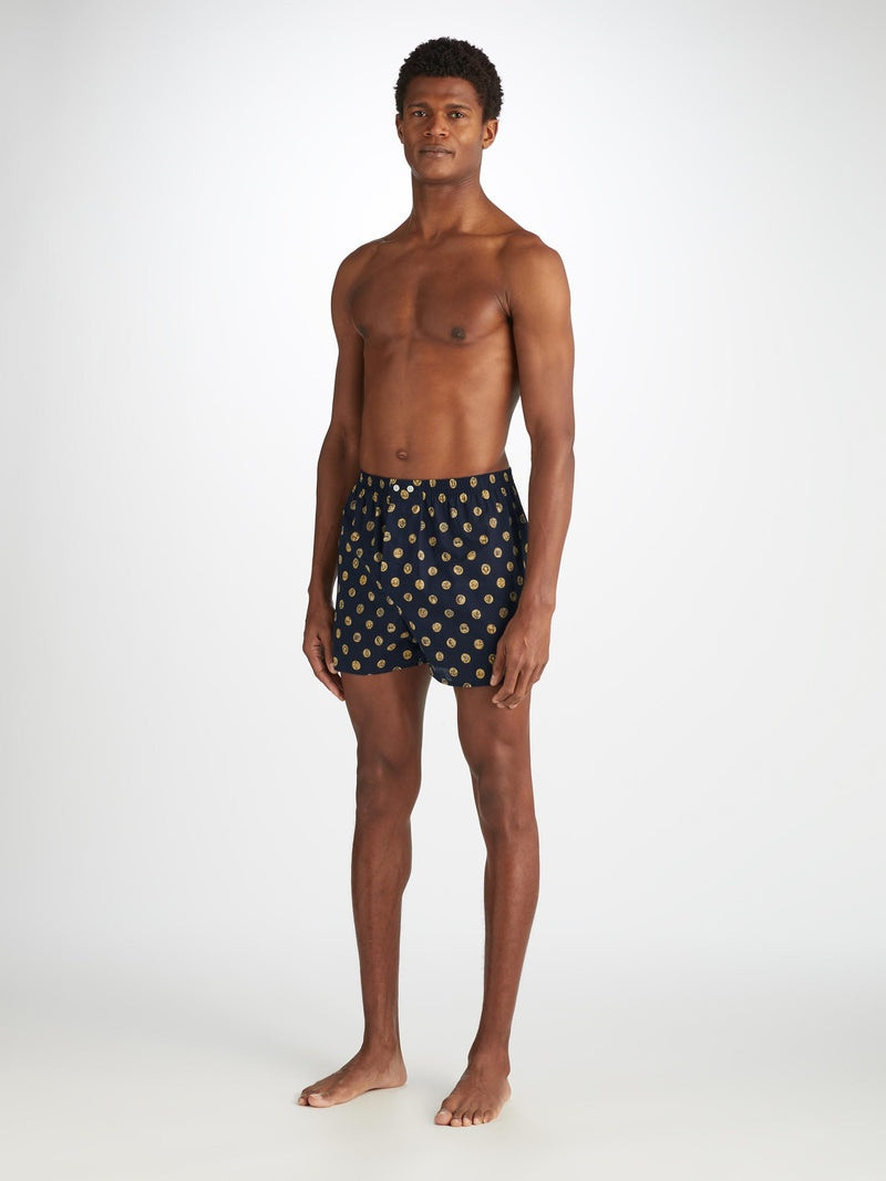 Men's Classic Fit Boxers Ledbury 78 Cotton Batiste Navy 3