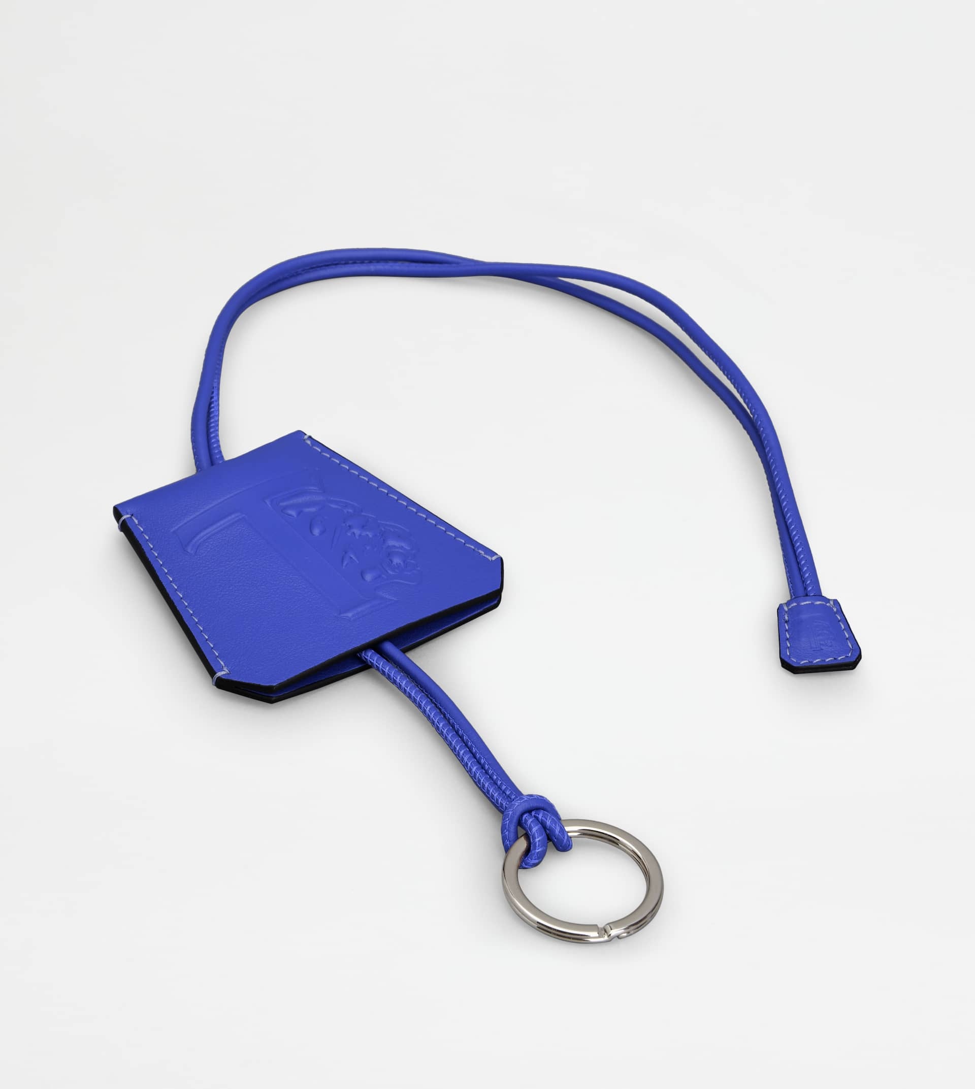 TOD'S NECK KEY HOLDER IN LEATHER - BLUE - 3